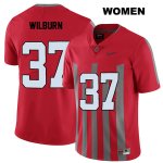 Women's NCAA Ohio State Buckeyes Trayvon Wilburn #37 College Stitched Elite Authentic Nike Red Football Jersey UY20G52VQ